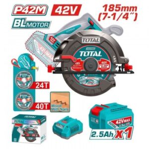 185mm Máy cưa đĩa dùng pin 42V Total TSLI4218511 (1 Pin 2.5Ah, 1 Sạc)