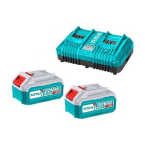 Bộ 2 Pin 20V 5.0Ah Và Sạc Nhanh 2 Cổng 4A Total TFBCPK2425