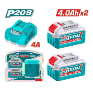Bộ 2 pin 4.0 Ah và 1 sạc nhanh Total TFBCPK2013