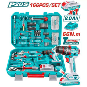 Bộ máy khoan pin 20V và 166 món dụng cụ cầm tay Total THKTHP41667