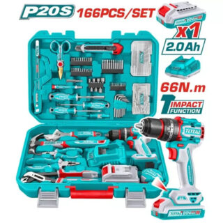 Bộ máy khoan pin 20V và 166 món dụng cụ cầm tay Total THKTHP41667