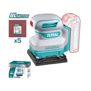 Thương hiệu Total Mã sản phẩm TSHSLI2024 Xuất xứ Trung Quốc Điện áp: 20V Kích thước đế chà: 110mmx100mm Tốc độ không tải: 12000rpm Phụ kiện Kem theo 5 giấy nhám