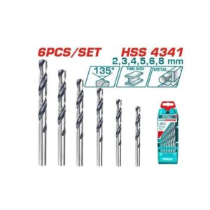 Bộ mũi khoan kim loại HSS 6 chi tiết Total TACSD0065