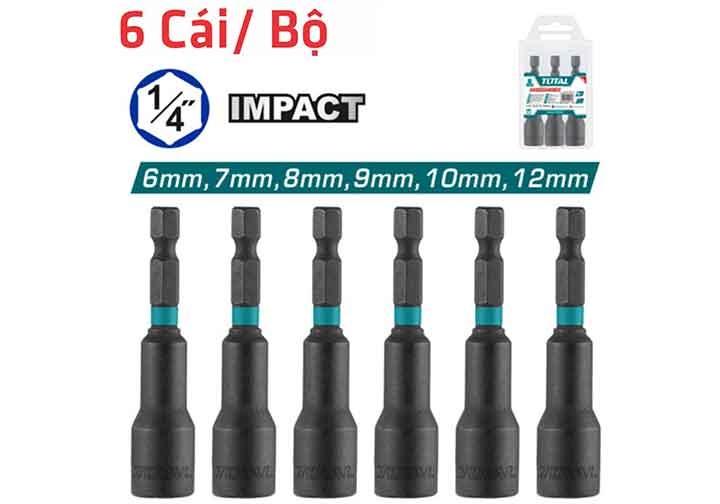 6-12mm-bo-mui-ban-ton-6-chi-tiet-14-total-tac2765061 6-12mm Bộ mũi bắn tôn 6 chi tiết 1/4" Total TAC2765061
