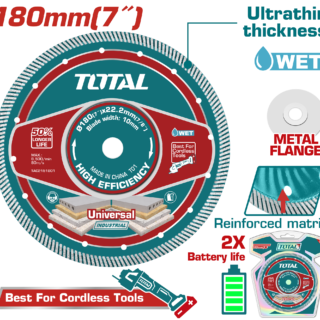 Đĩa cắt gạch siêu mỏng 180mm kèm tán Total TAC2151801