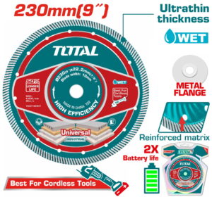 Đĩa cắt gạch siêu mỏng 230mm kèm tán Total TAC2152301