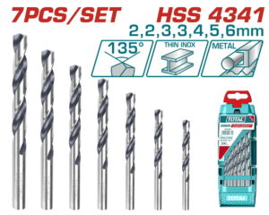 Bộ 7 mũi khoan kim loại HSS Total TACSD0075