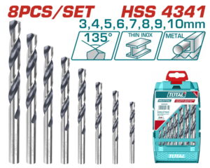 Bộ 8 mũi khoan kim loại Total TACSD0085