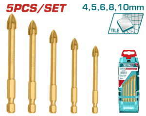 Bộ 5 mũi khoan kính TOTAL TACSD7256