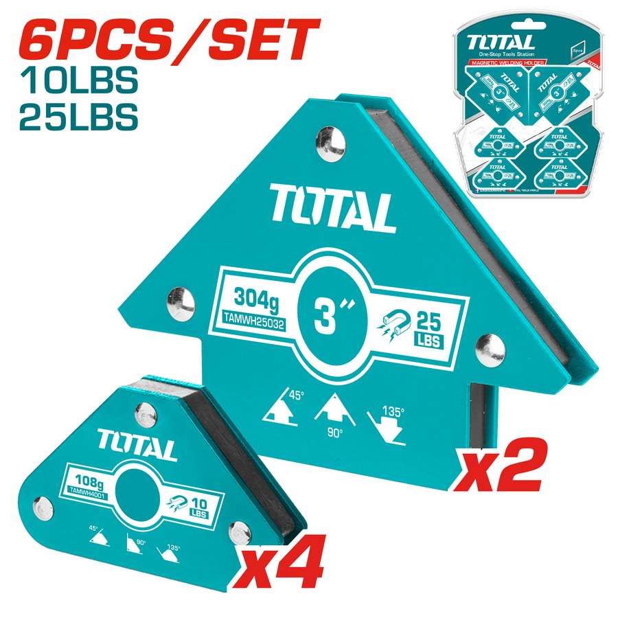 TAMWH6002 Bộ 6 ke góc nam châm hàn 3 góc Total TAMWH6002