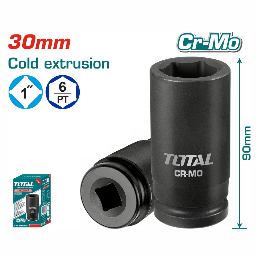 THHISD0130L Đầu tuýp đen lục giác vuông 1" 30mm Total THHISD0130L