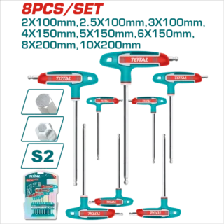 Bộ 8 chìa vặn lục giác tròn tay cầm T