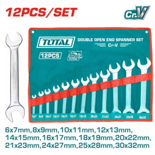 Bộ cờ lê hai đầu miệng 12 chi tiết Total THT1023121 6-32mm