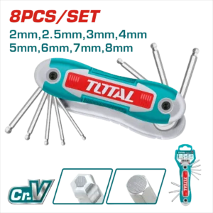 Bộ lục giác xếp đầu bi 8 chi tiết Total THT1061836