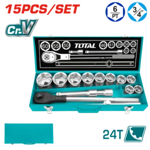 Bộ 15 đầu tuýp 3/4" Total THT341151 (Size: 30-60)