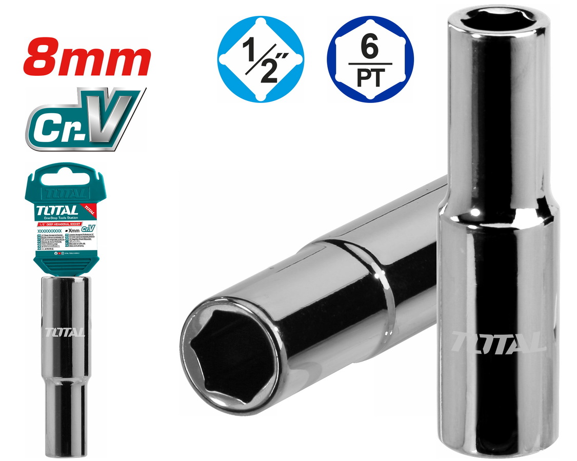 THTST12083L Đầu Tuýp Lục Giác 1/2 Inch X 8mm Total THTST12083L