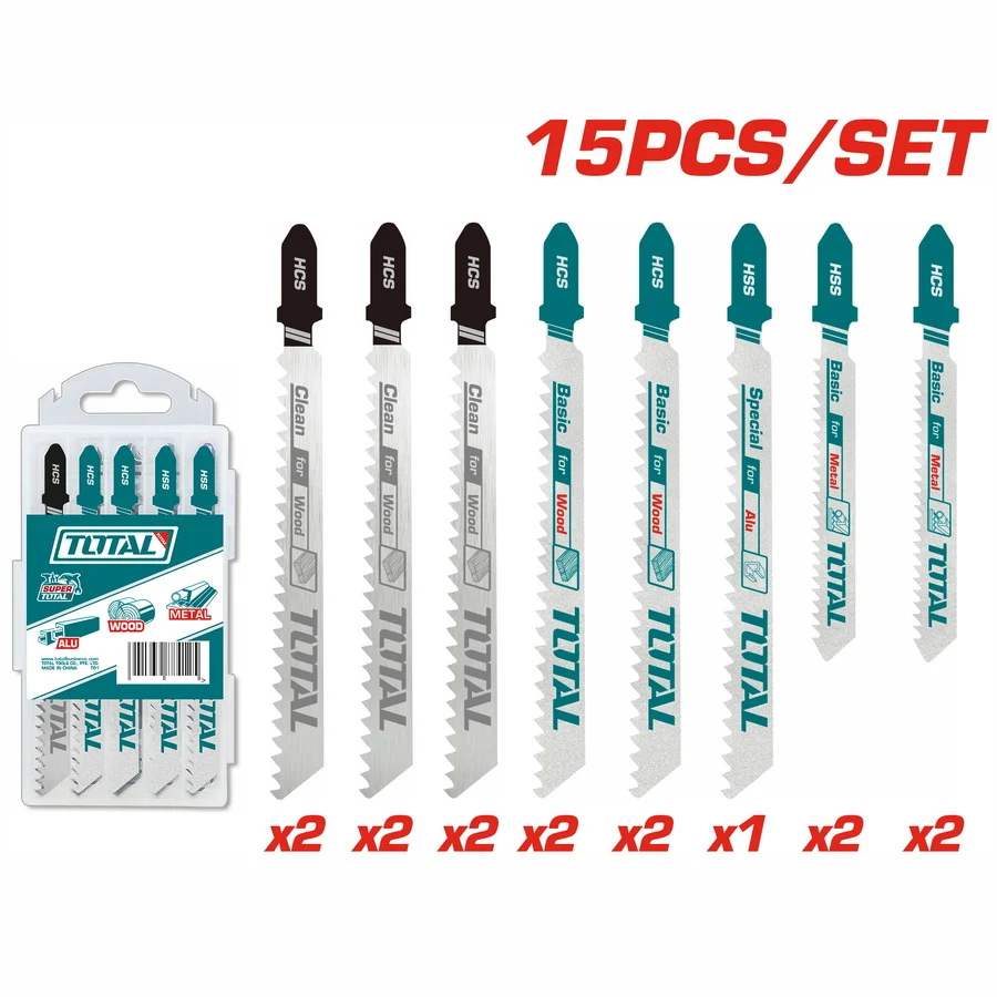 Bộ 15 Lưỡi Cưa Lọng Nhôm, Gỗ và Kim Loại Total TAC1501