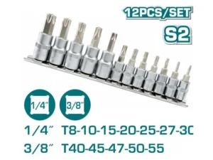 Bộ 12 đầu tuýp lục giác bông sao Total THT1438121