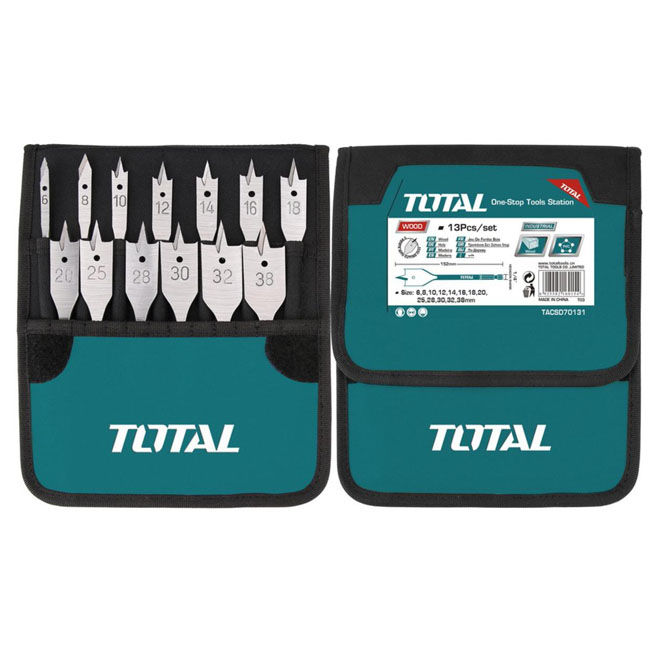 bo-13-mui-khoan-go-dau-dep-tacsd70131-1717812621 Bộ 13 mũi khoan gỗ đầu dẹp Total TACSD70131
