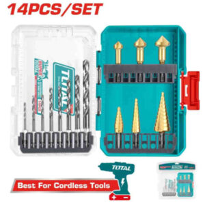 Bộ 14 mũi khoan HSS 4341 và mũi khoan bậc thang Total TACSDL61401