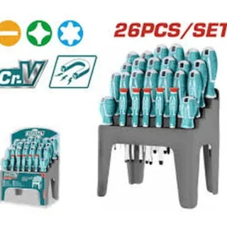 Bộ 26 tua vít dẹp, bake và chuẩn Total THT250626