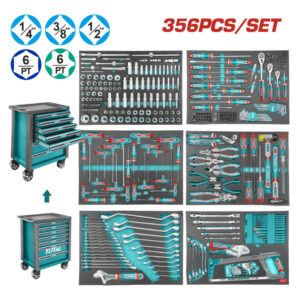 Bộ 356 món dụng cụ sửa chửa trong tủ xe đẩy đựng công cụ Total THPTCS73561