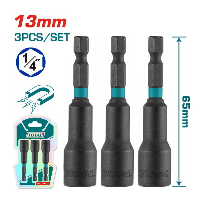 bo-mui-ban-ton-3-chi-tiet-1-4-total-tac271331-13mm-1717559676 Bộ mũi bắn tôn 3 chi tiết 1/4" Total TAC271331 13mm