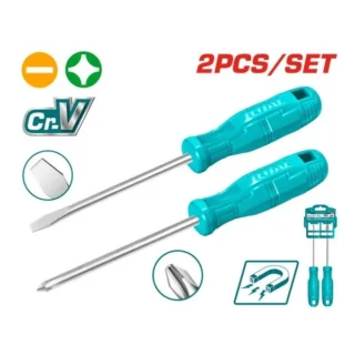 Bộ tuốc nơ vít dẹp và bake 2 chi tiết TOTAL THTDC250201