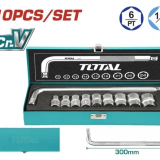 Bộ tuýp 1/2 Total THTL121101 gồm 10 chi tiết trong hộp sắt