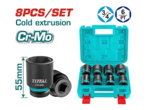 Bộ Tuýp 3/4 Total THKISD34081 Thép CR-MO 8 Tuýp 26-38mm Loại Dài 55mm