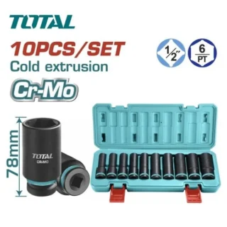 Bộ tuýp đen dài TOTAL THKISD12102L loại 1/2 inch có 10 chi tiết (10 - 24mm)