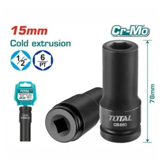 Đầu Tuýp Tác động Sâu 1/2 Inch 15mm Total THDIS12151L