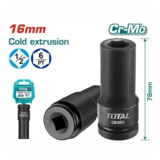 Đầu Tuýp Tác động Sâu 1/2 Inch 16mm Total THDIS12161L