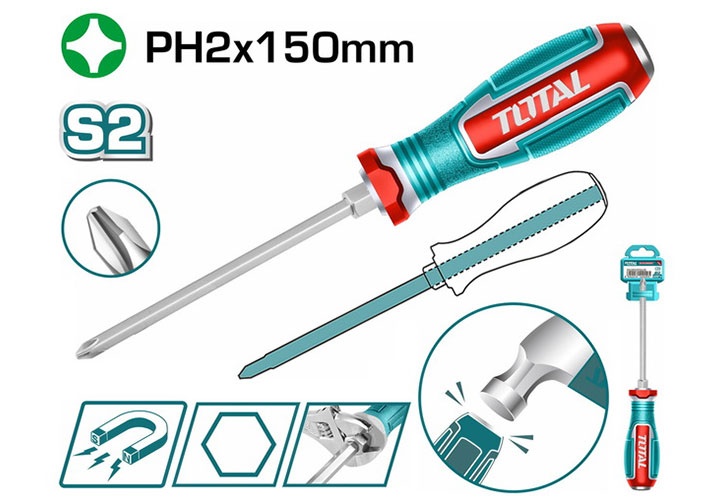 ph2x150mm-tuoc-no-vit-bake-dong-total-tgtph2150 PH2x150mm Tuốc nơ vít bake đóng Total TGTPH2150