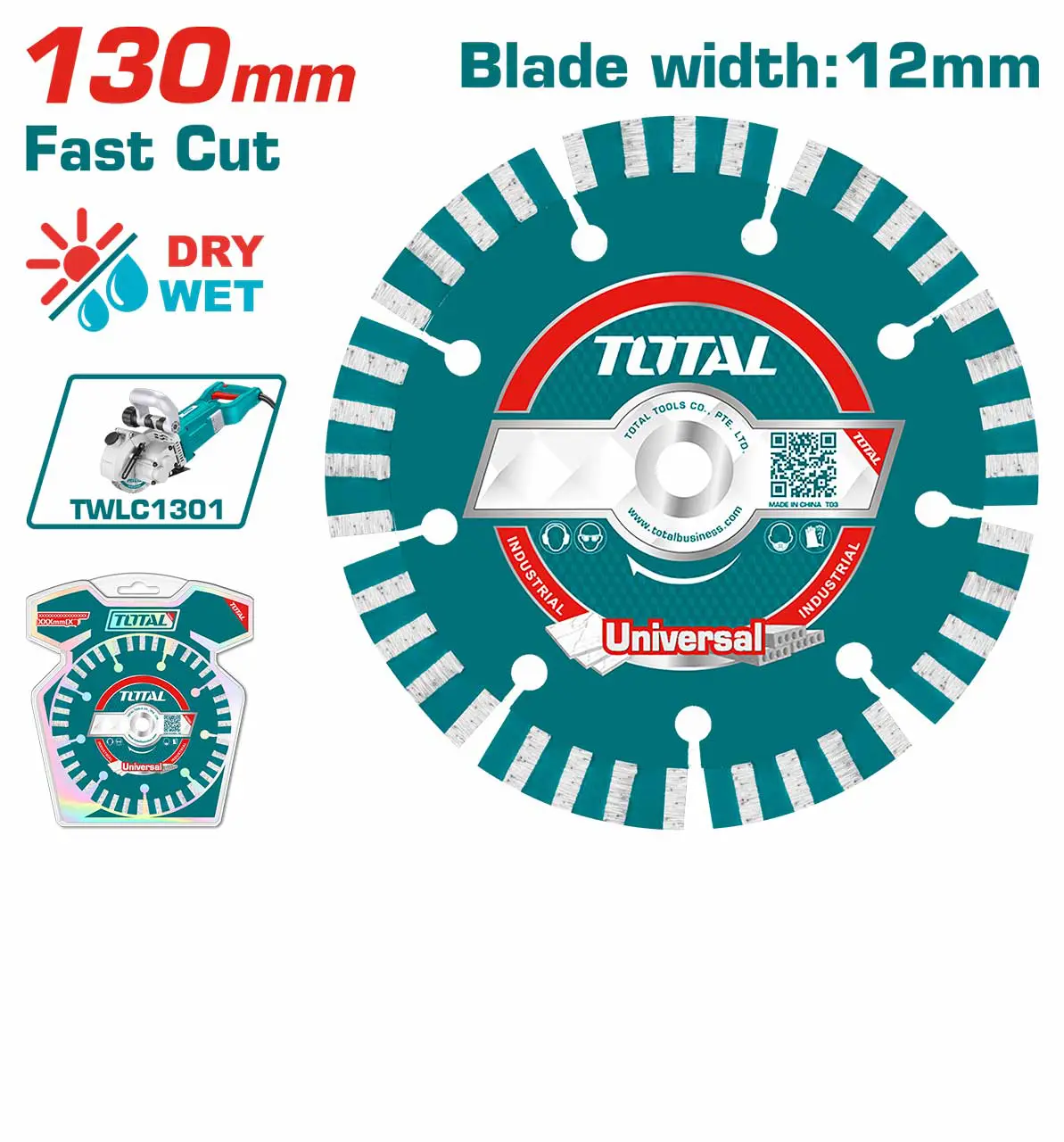 tac2111301 Đĩa Cắt Khô Phủ Hợp Kim Nhân Tạo 130mm (Dùng Cho TWLC1301) Total TAC2111301