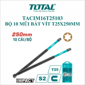 Bộ 10 Mũi Bắt Vít T25x250mm Total TACIM16T25103