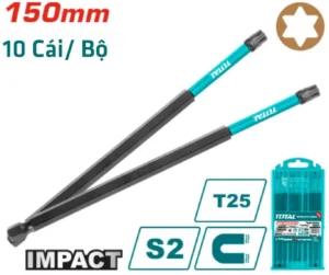 Bộ 10 Mũi Bắt Vít T25x150mm Total TACIM16T2563