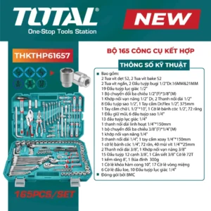 Bộ 165 đồ nghề sửa chữa xe Total THKTHP61657