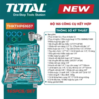 Bộ 165 đồ nghề sửa chữa xe Total THKTHP61657