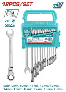 Bộ 12 cờ lê vòng miệng xoay chiều Total THT102RK5126