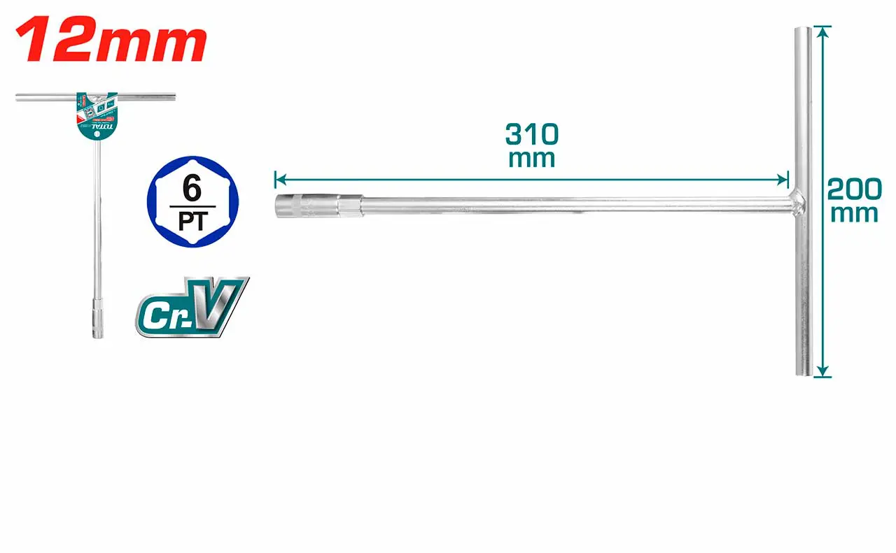 thtsw1206 Thanh Vặn Tay Cầm T 12mm Total THTSW1206