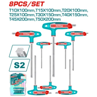 ĐỒ NGHỀ TOTAL Bộ 8 chìa lục giác bông tay cầm chữ T THHW80836