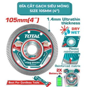 Đĩa cắt gạch siêu mỏng 105mm Total TAC2151051