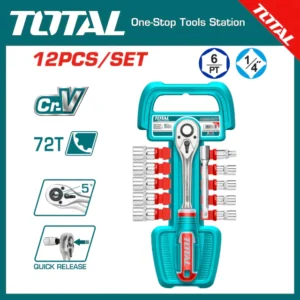 1/4" Bộ cờ lê lực và đầu tuýp 12 chi tiết Total THT14114126